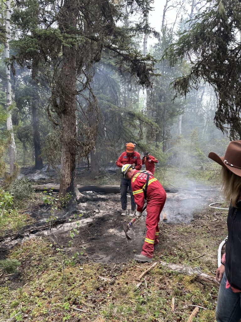 August 2nd, lightning strike fire at Wilkinson Lake (Flying U)